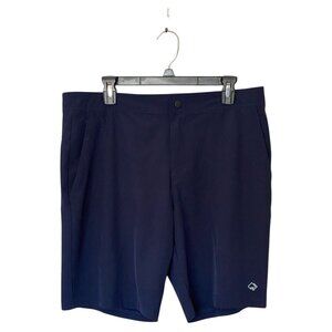 Zelos Blue Golf Shorts Men's L Flat Front Polyester Blend 36 waist x 9 inseam